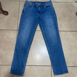 Old Navy Women's Straight Leg Jeans in Deep Blue